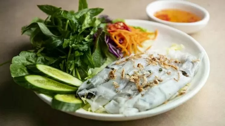 Banh Cuon (Steamed rice crepes) served at Lady Chu. Banh Cuon (Steamed rice crepes) served at Lady Chu.