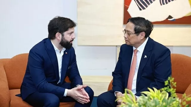Prime Minister Pham Minh Chinh and Chilean President Gabriel Boric Font meet to promote cooperation