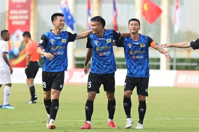 Vietnam 2 players celebrate their scoring during their match against Timor-Leste on July 11. (Photos courtesy of organisers)
