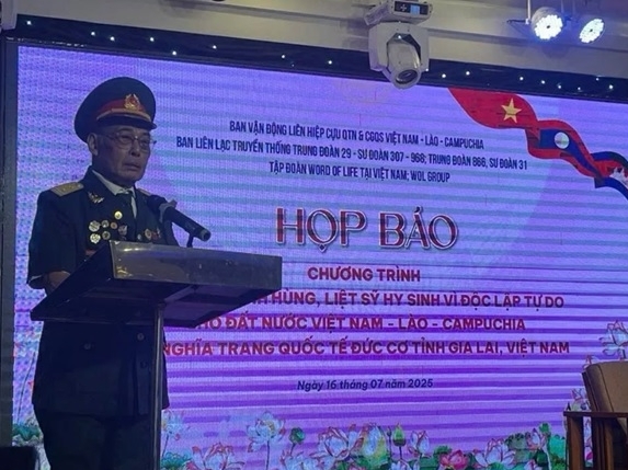 Honouring the sacrifice of nearly 1,800 Martyrs for Vietnamese–Lao–Cambodian independence in Gia Lai