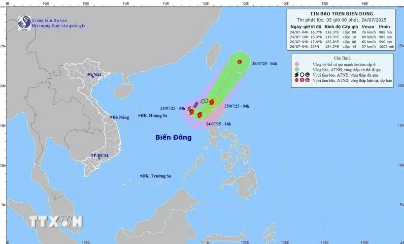 New storm appears in East Sea, flash floods warned for north, north-central regions New storm appears in East Sea, flash floods warned for north, north-central regions