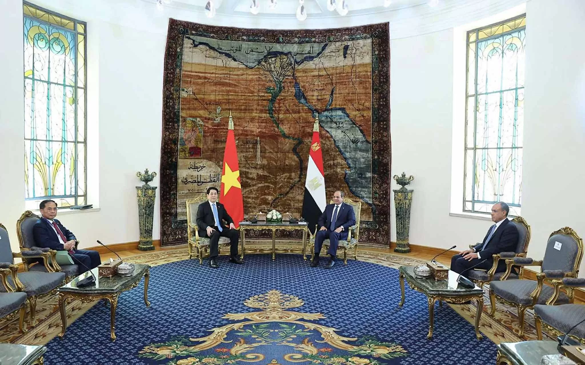 President Luong Cuong and Egyptian President Abdel Fattah El‑Sisi hold talks to elevate ties to Comprehensive Partnership