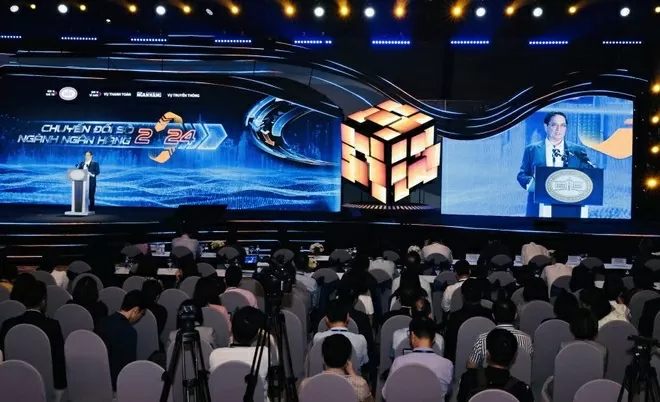 Prime Minister Pham Minh Chinh addresses a meeting of the National Committee on Digital Transformation (Photo: VNA)