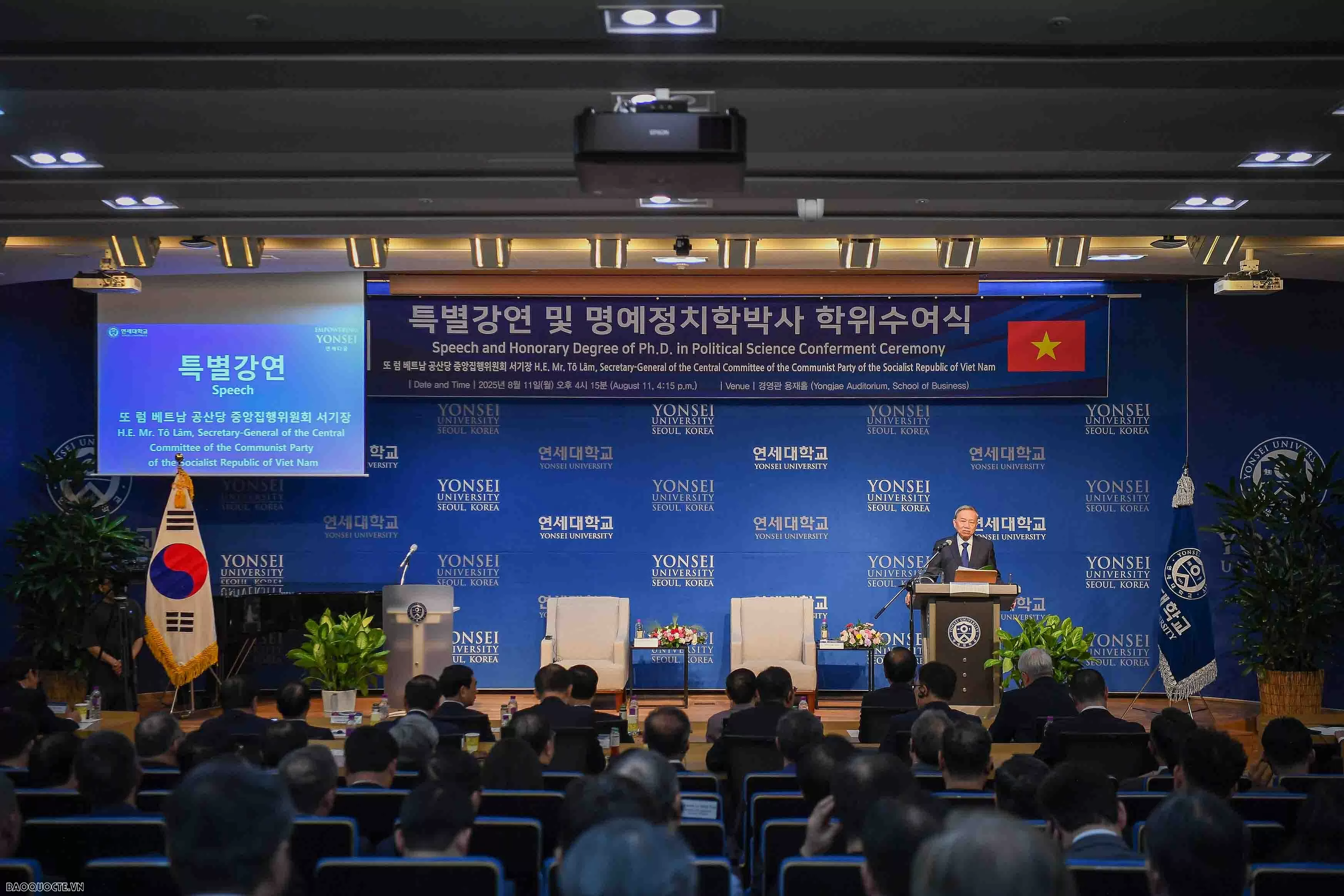 Party General Secretary To Lam delivers keynote address at RoK’s Yonsei University Party General Secretary To Lam delivers keynote address at RoK’s Yonsei University