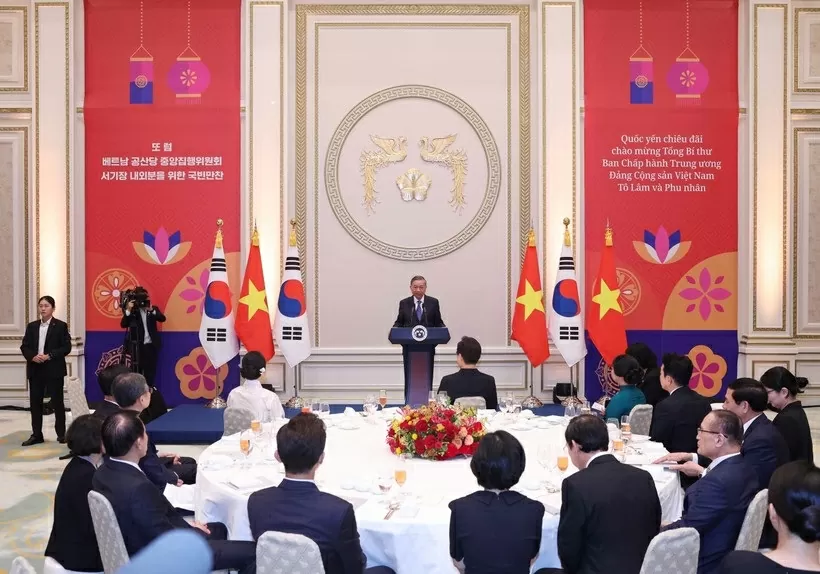 RoK President Lee Jae Myung hosts state banquet for Party General Secretary To Lam