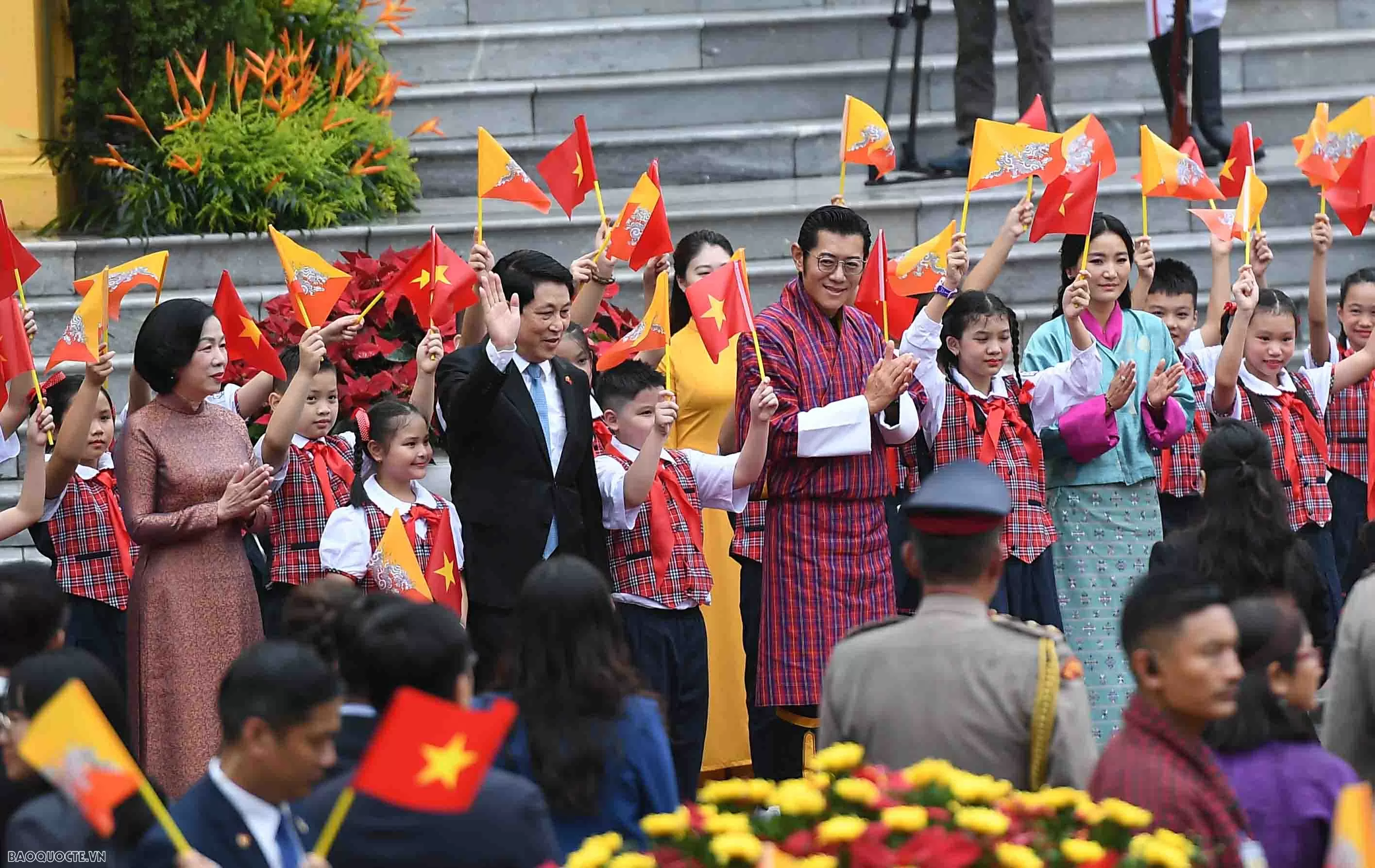 President Luong Cuong hosts welcome ceremony for Bhutanese King
