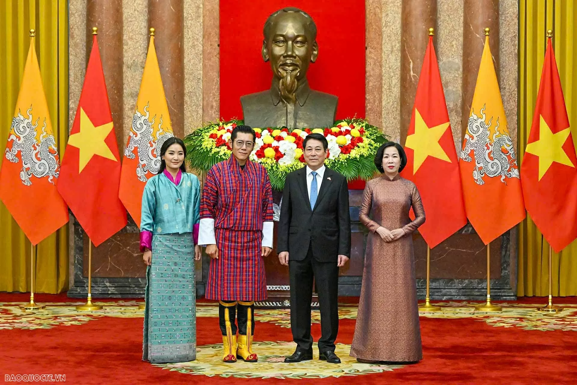 President Luong Cuong hosts welcome ceremony for Bhutanese King