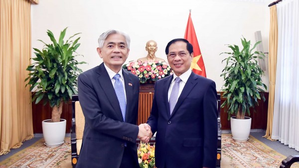 Deputy PM, FM Bui Thanh Son receives Singaporean Permanent Secretary Albert Chua in Hanoi