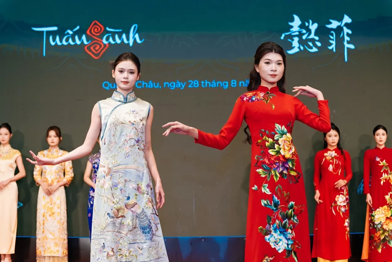 Vietnamese Ao Dai meets Chinese Qipao in Guangzhou, China