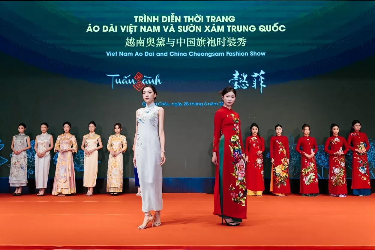 Vietnamese Ao Dai meets Chinese Qipao in Guangzhou, China