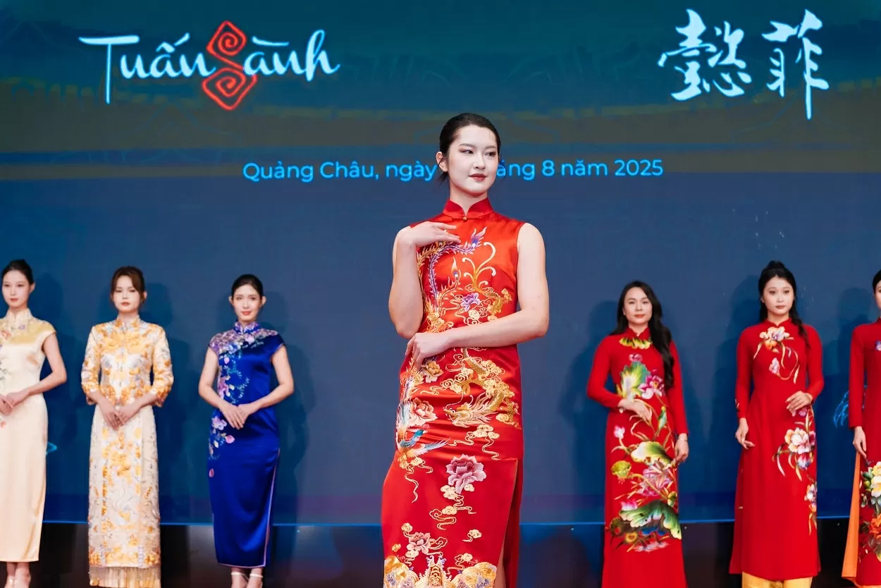Vietnamese Ao Dai meets Chinese Qipao in Guangzhou, China