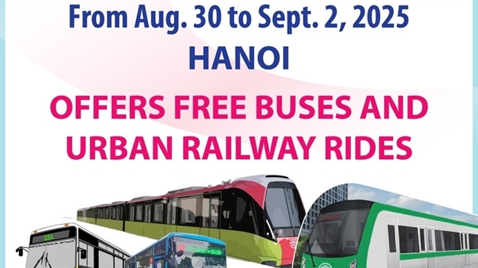 Hanoi offers free buses and urban railway rides during National Day holiday