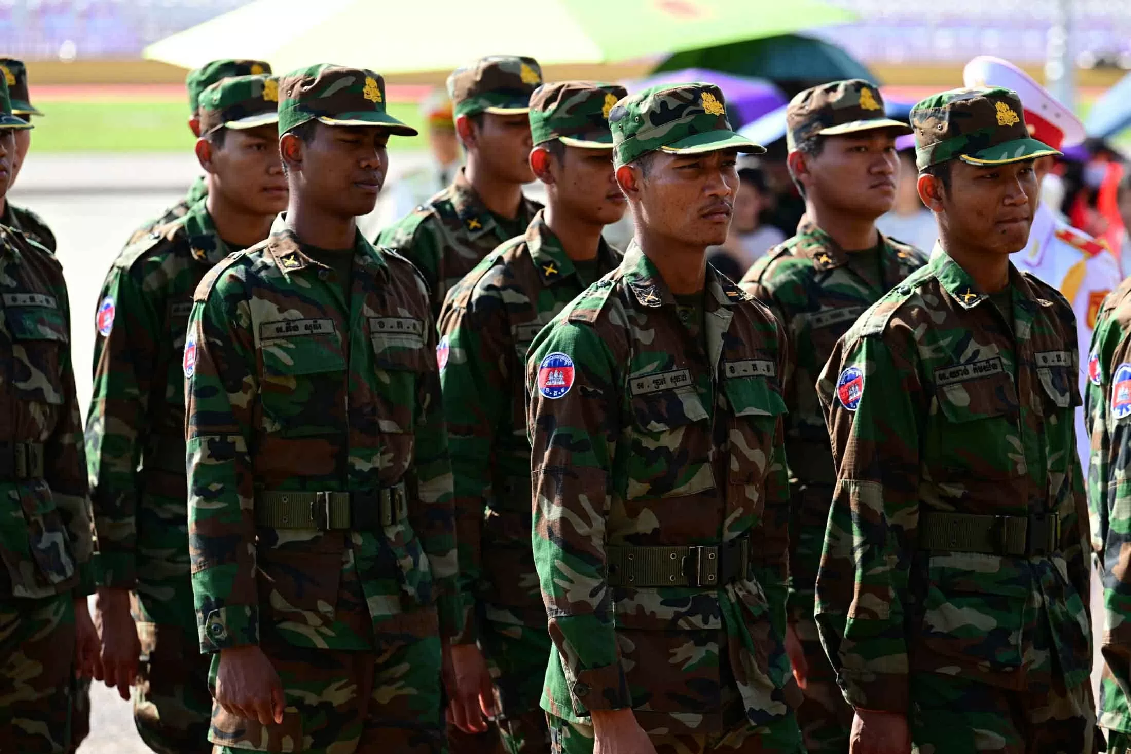 Russian, Lao, and Cambodian military personnel pay respects at President Ho Chi Minh Mausoleum