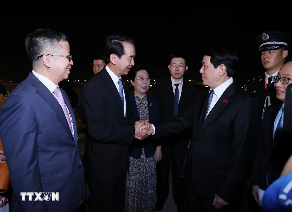 President Luong Cuong arrives in Beijing, starting trip for Victory over fascism celebration, bilateral activities in China President Luong Cuong arrives in Beijing, starting trip for Victory over fascism celebration, bilateral activities in China