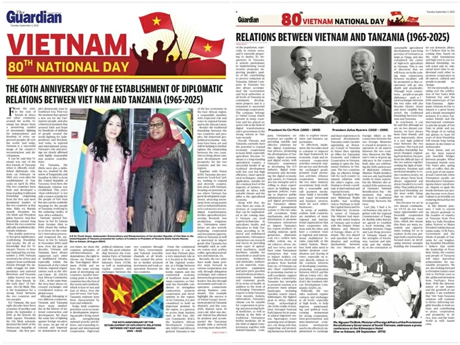 Inauguration of Ho Chi Minh Space on National Day in Tanzania