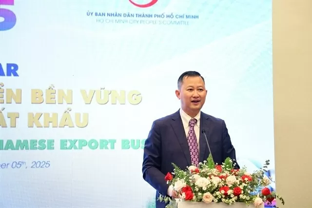 ran Phu Lu, Director of the Investment and Trade Promotion Centre of HCM City, speaks at the seminar “Green Logistics – A Sustainable Development Trend for Vietnamese Export Businesses” in HCM City on September 5. (Photo courtesy of ITPC)