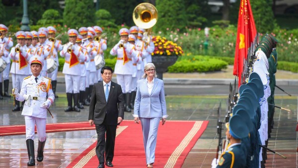 President Luong Cuong hosts welcome ceremony for Australian Governor-General Sam Mostyn