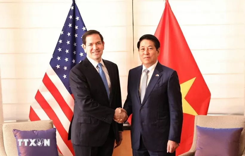 President Luong Cuong receives U.S. Secretary of State Marco Rubio