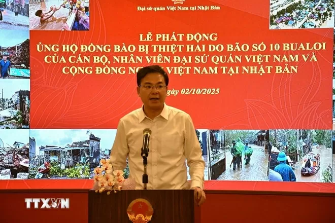 Vietnamese Embassy in Japan joins hands to support Typhoon No. 10 victims Vietnamese Embassy in Japan joins hands to support Typhoon No. 10 victims
