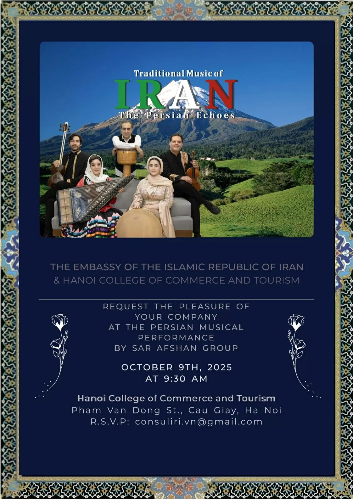 Sar Afshan band brings melodies of Iran to Hanoi Sar Afshan band brings melodies of Iran to Hanoi