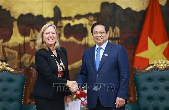 Thủ tướng Phạm Minh Chính tiếp bà Mariam J. Sherman, Giám đốc Quốc gia Ngân hàng Thế giới khu vực Việt Nam, Lào, Campuchia. 