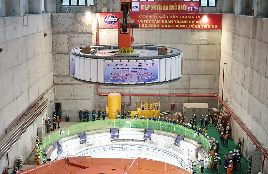 Completion of rotor installation – A key milestone for the Hoa Binh Hydropower Expansion Project