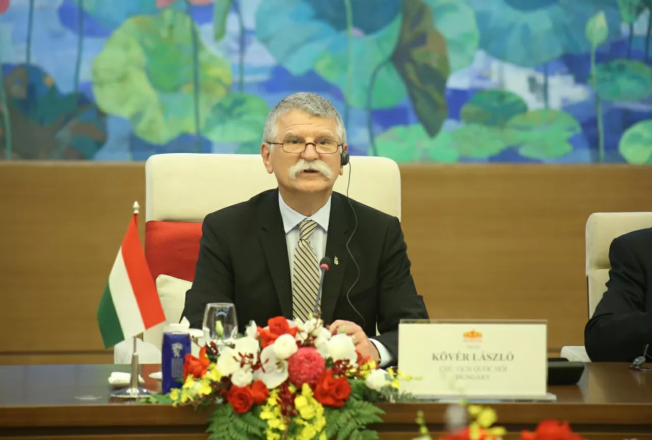 NA Chairman Tran Thanh Man welcomes Hungarian National Assembly Speaker Kover Laszlo in Hanoi