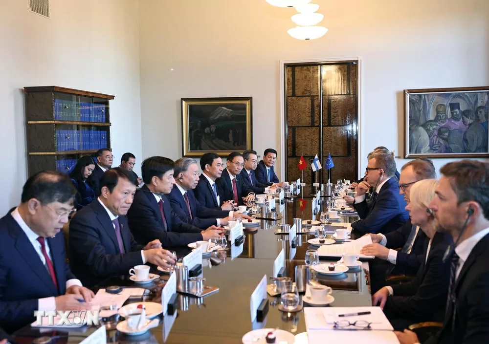 General Secretary To Lam meets with Finnish Prime Minister Petteri Orpo