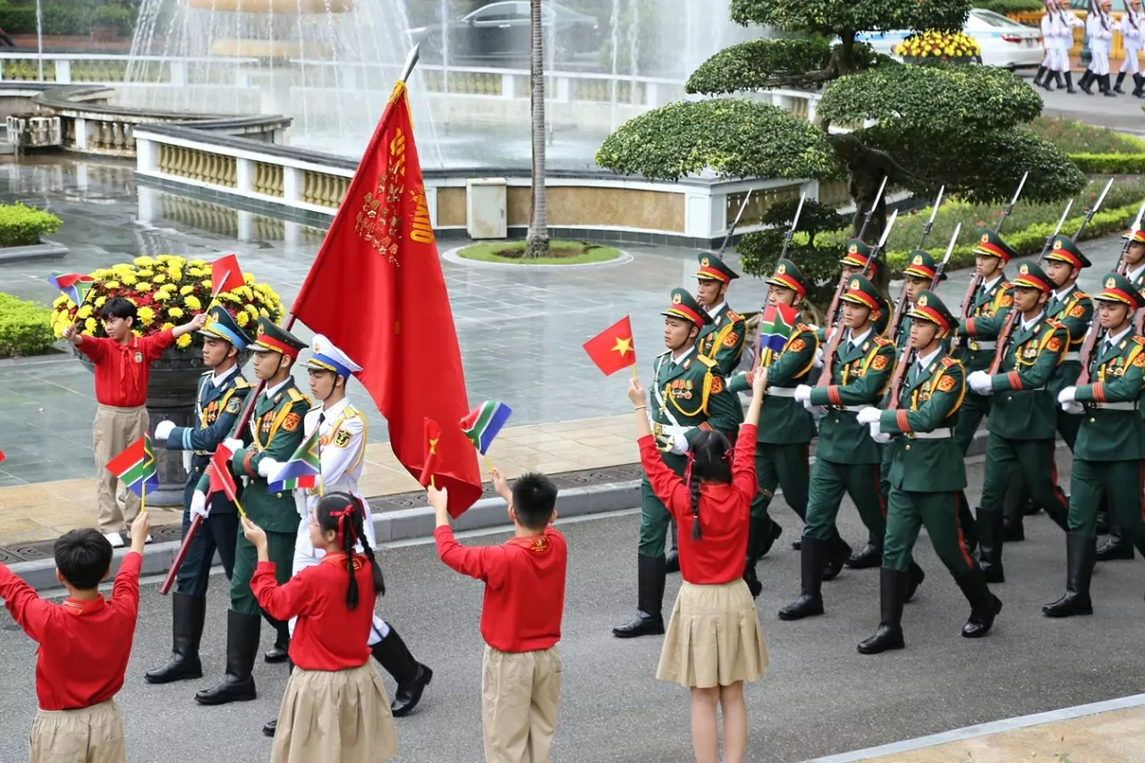 Welcome ceremony held for South African President Matamela Cyril Ramaphosa in Hanoi