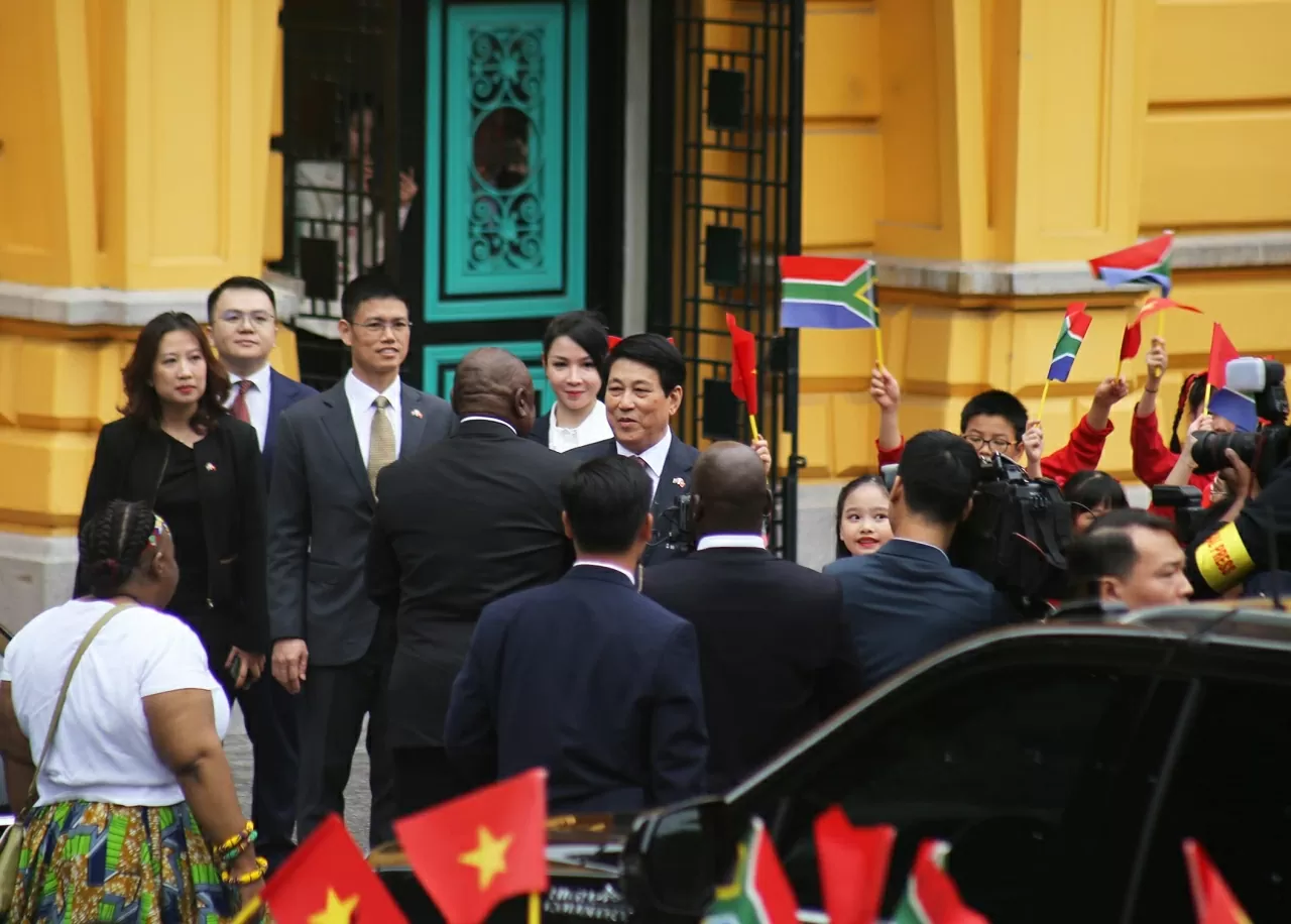 Welcome ceremony held for South African President Matamela Cyril Ramaphosa in Hanoi