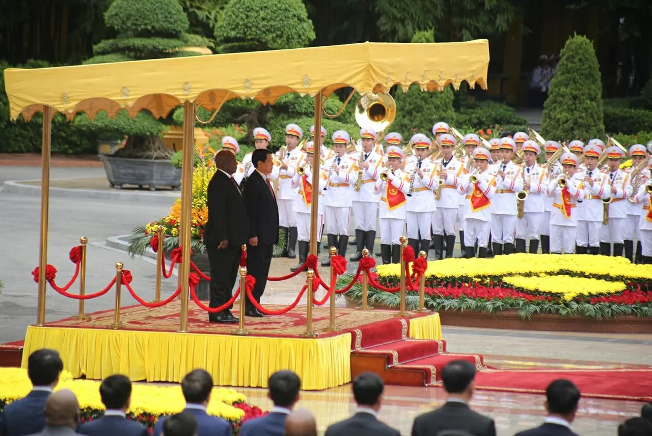 Welcome ceremony held for South African President Matamela Cyril Ramaphosa in Hanoi