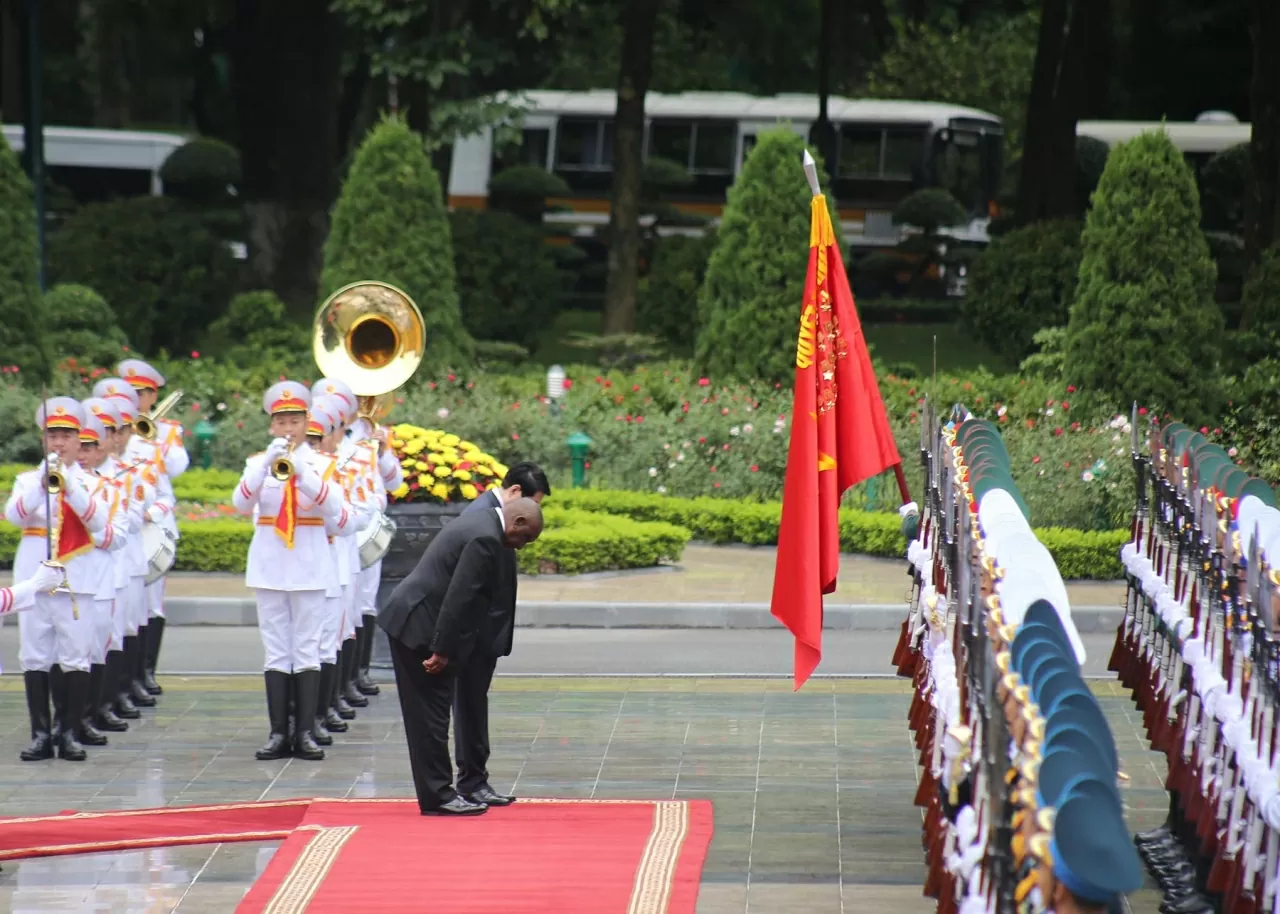 Welcome ceremony held for South African President Matamela Cyril Ramaphosa in Hanoi