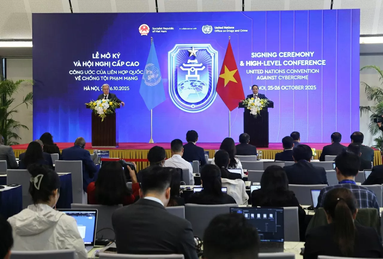 Prime Minister Pham Minh Chinh, UN Secretary-General meet the press on Hanoi Convention Signing Ceremony Prime Minister Pham Minh Chinh, UN Secretary-General meet the press on Hanoi Convention Signing Ceremony