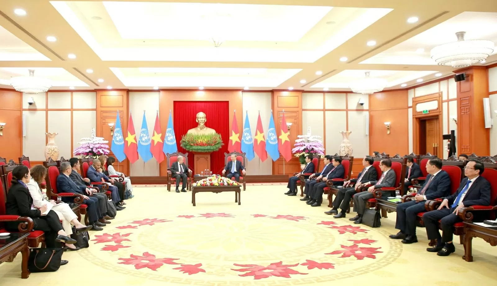 Party chief To Lam welcomes UN Secretary-General, highlights the remarkable success story of Vietnam–UN relationship