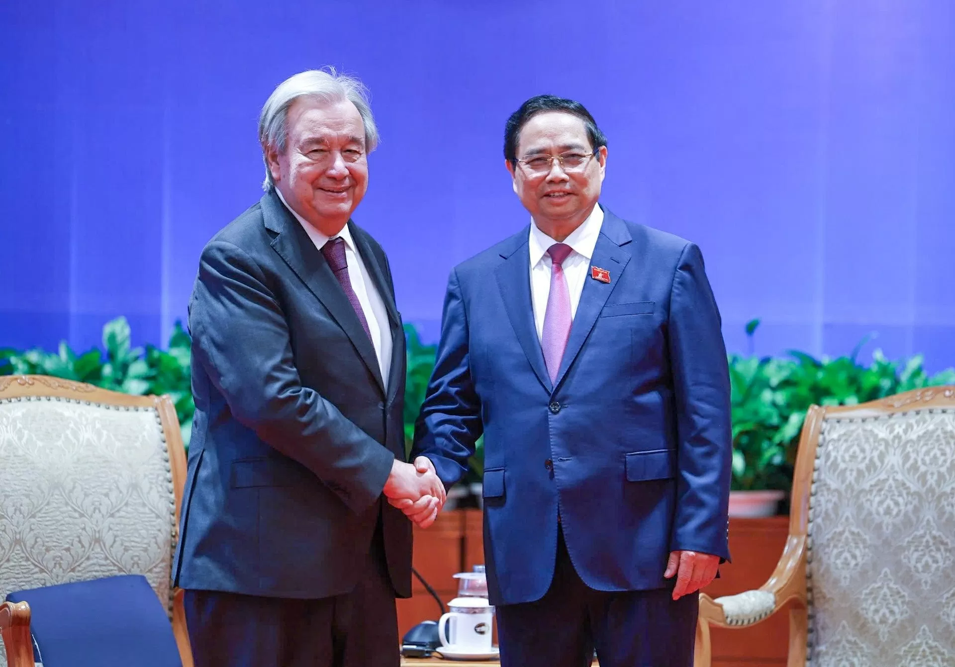 PM Pham Minh Chinh meets with UN Secretary-General, affirms Vietnam's stronger contributions to UN activities
