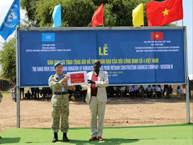 Vietnamese Engineering Team successfully restored a vital bridge in the Abyei area