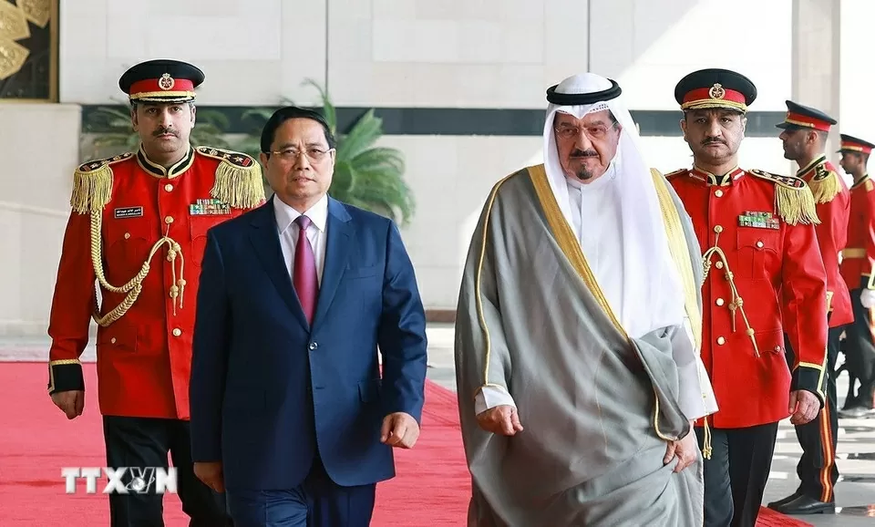 Welcome ceremony held for Prime Minister Pham Minh Chinh in Kuwait