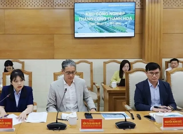 A representative of Sumitomo Corporation shared about the development orientation of Thang Long Industrial Park Thanh Hoa (phase 1).