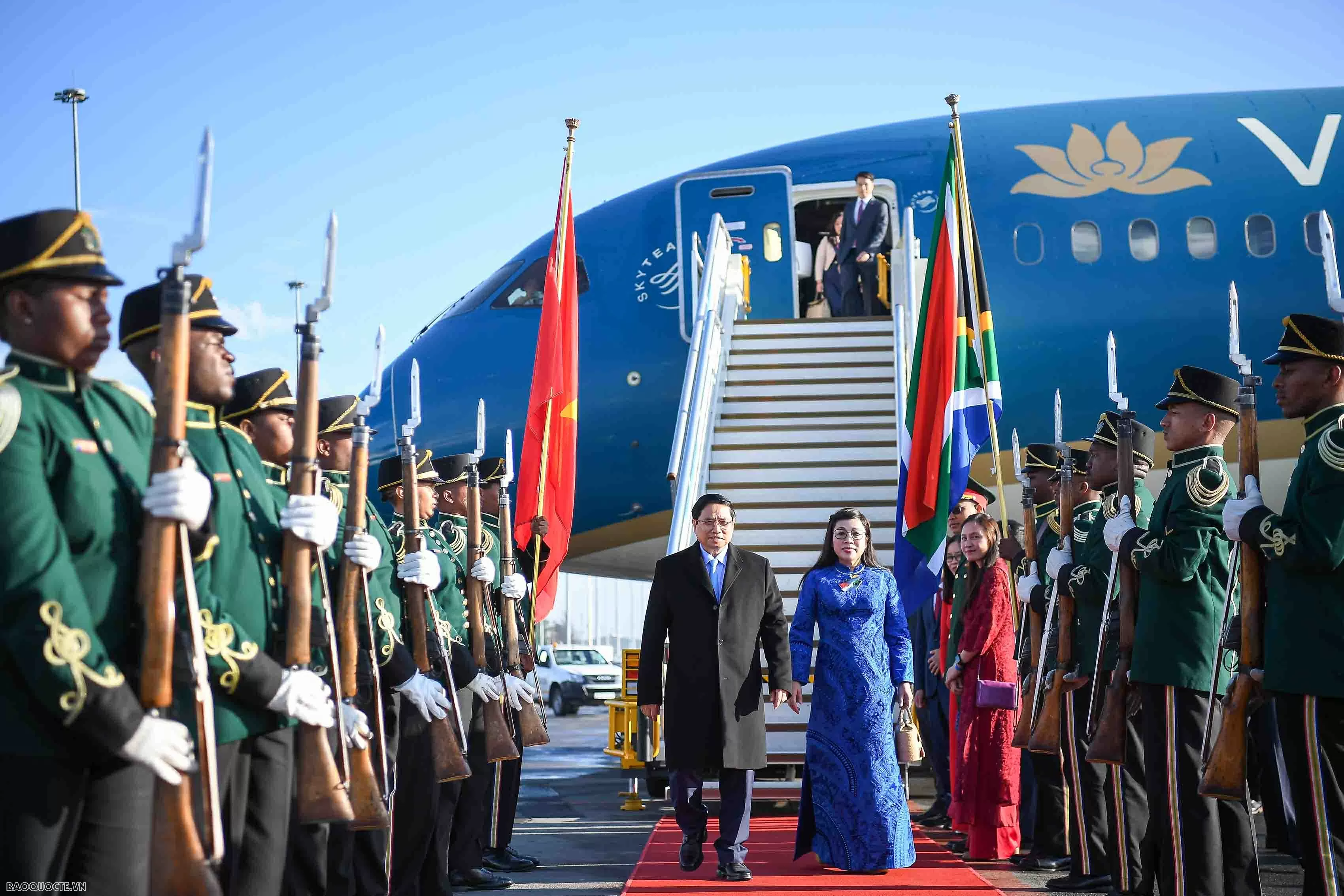 Prime Minister Pham Minh Chinh arrives in South Africa, attending G20 Summit