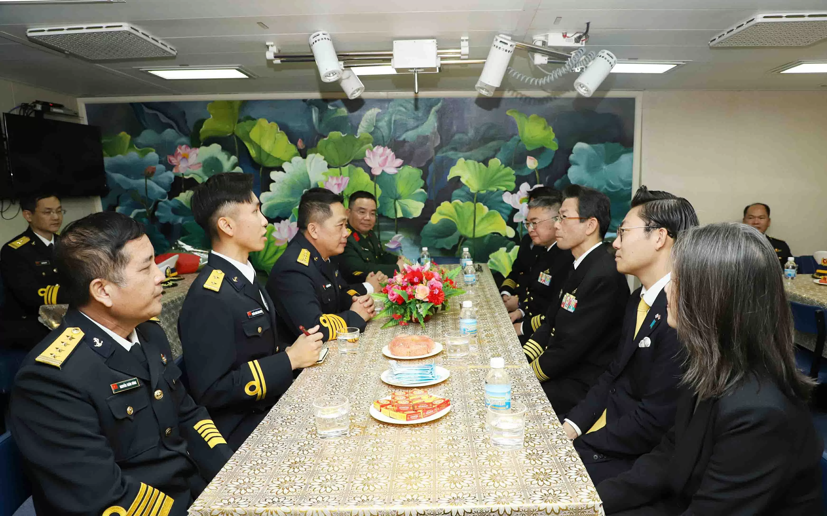 Vessel 015-Tran Hung Dao docks at Kure Port, beginning courtesy visit to Japan