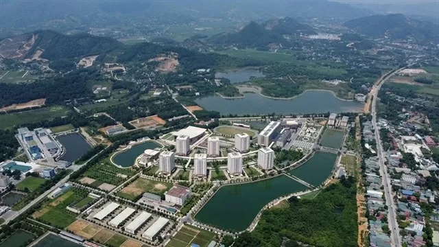 An aerial view of Hoa Lac Hi-Tech Park, where Hanoi aims to build a national technology and innovation hub. (Photo: VNA)