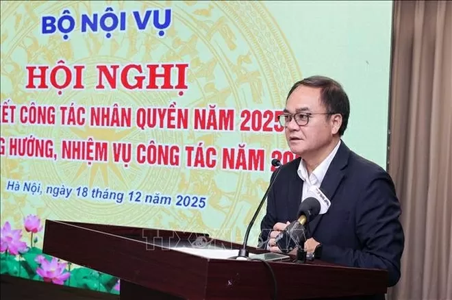 Deputy Minister of Home Affairs Vu Chien Thang addresses the conference. (Photo: VNA)