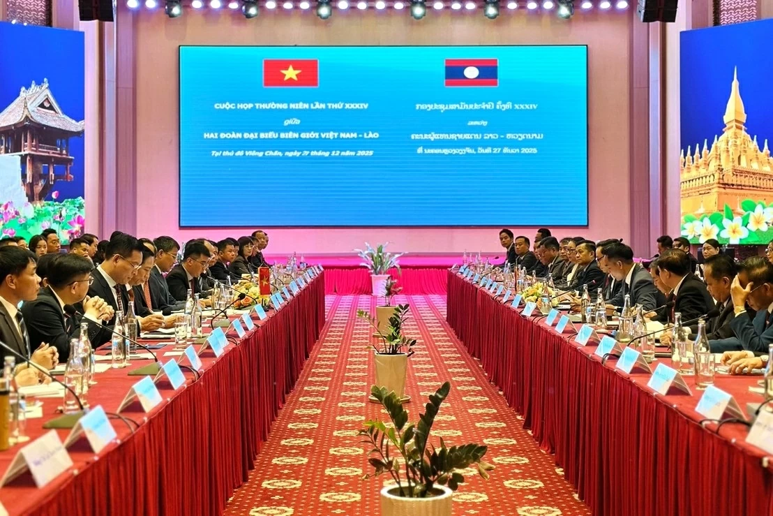 Vietnam, Laos hold 34th annual border meeting in Vientiane Vietnam, Laos hold 34th annual border meeting in Vientiane