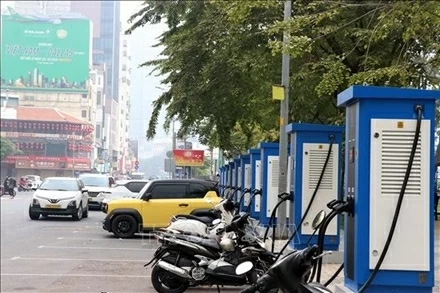 Ho Chi Minh City is developing charging stations and battery swapping points for electric vehicles. (Photo: VNA) Ho Chi Minh City is developing charging stations and battery swapping points for electric vehicles. (Photo: VNA)