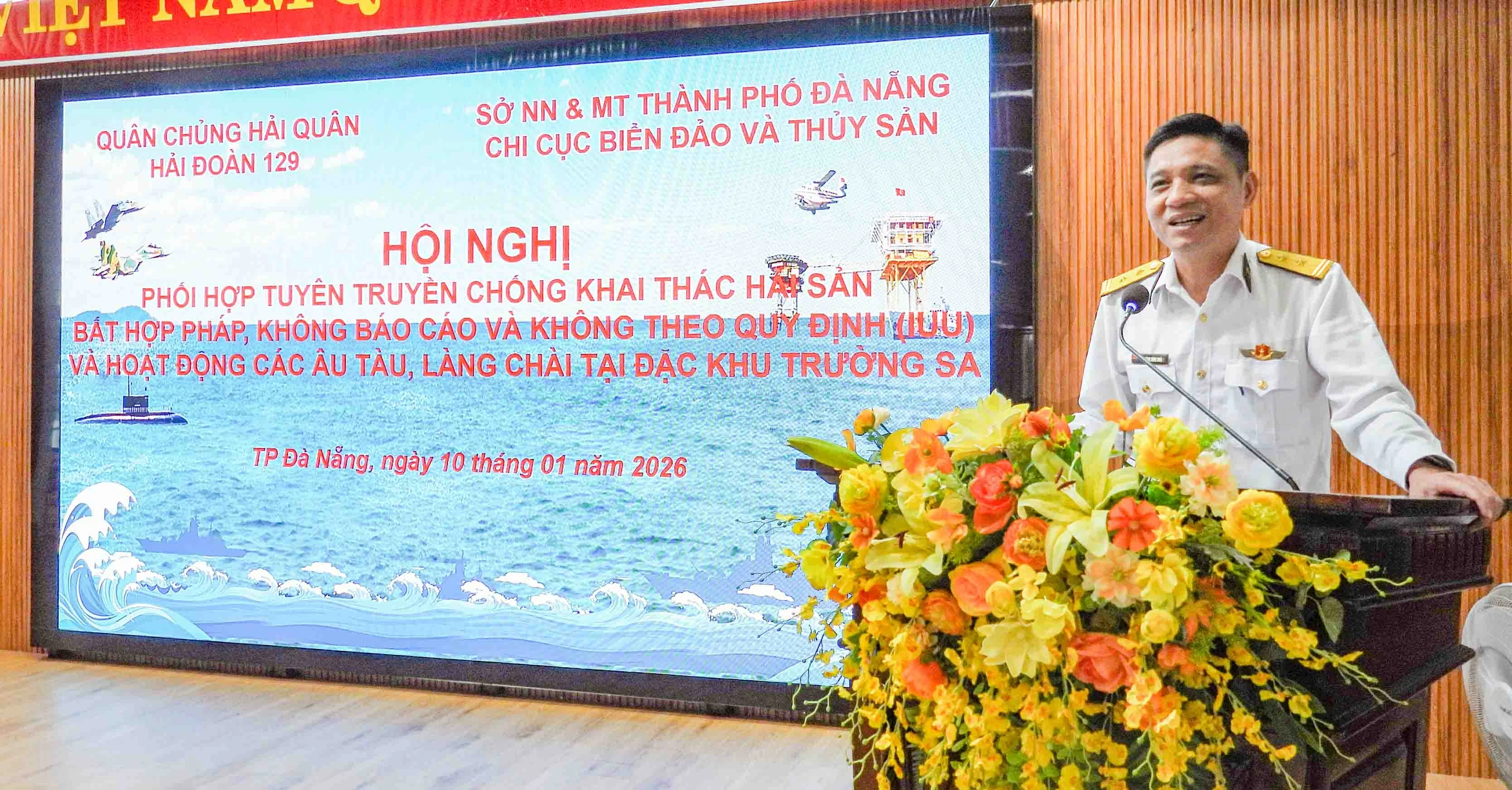 Combating IUU Fishing: Naval Squadron 129 promotes awareness campaign and donates flags, life jackets, gifts to fishermen Combating IUU Fishing: Naval Squadron 129 promotes awareness campaign and donates flags, life jackets, gifts to fishermen