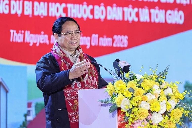 Prime Minister Pham Minh Chinh attends groundbreaking ceremony for Ethnic Boarding School Projects celebrating 14th National Party Congress
