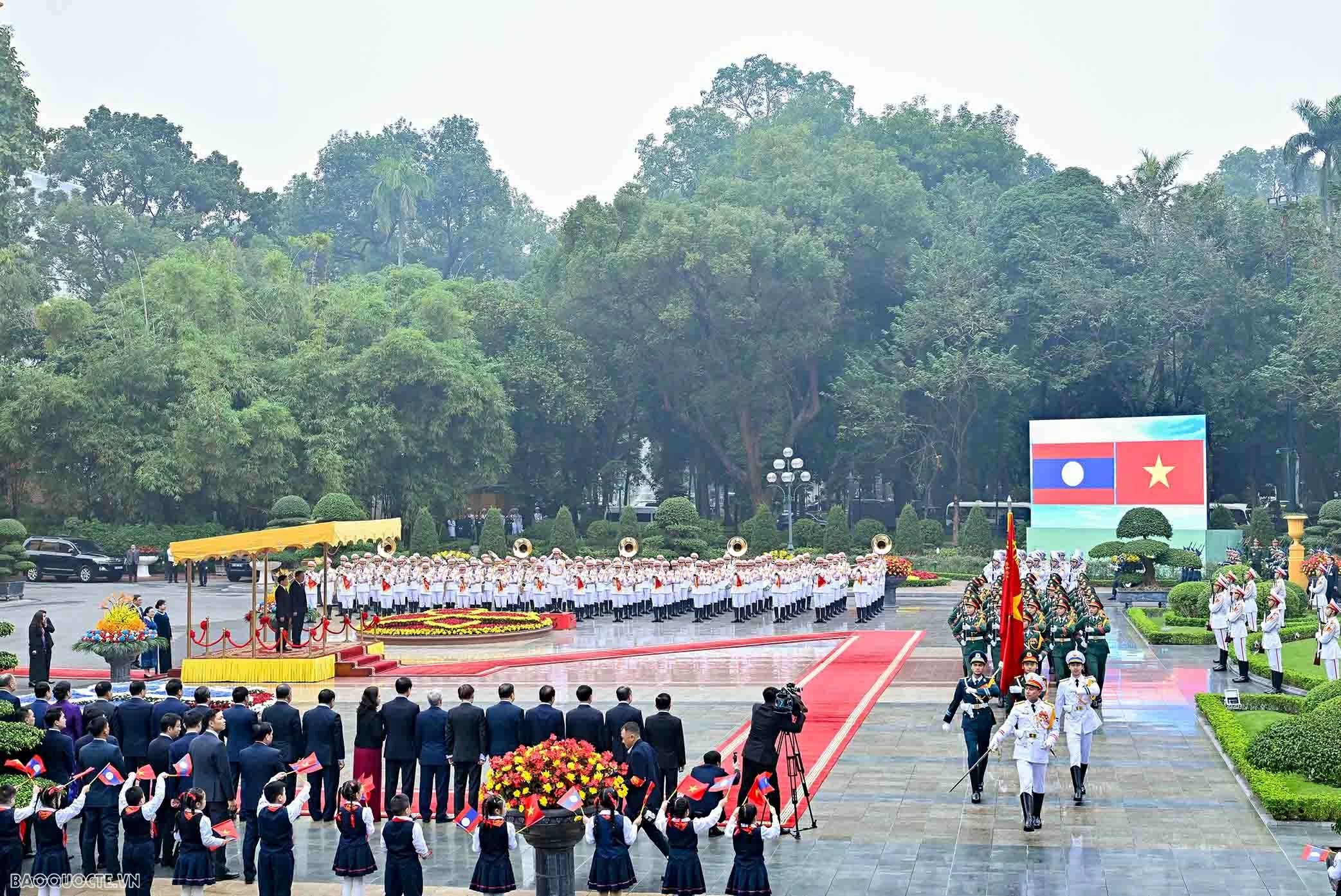 General Secretary To Lam chairs welcome ceremony for General Secretary, President of Laos and Spouse on state visit to Vietnam