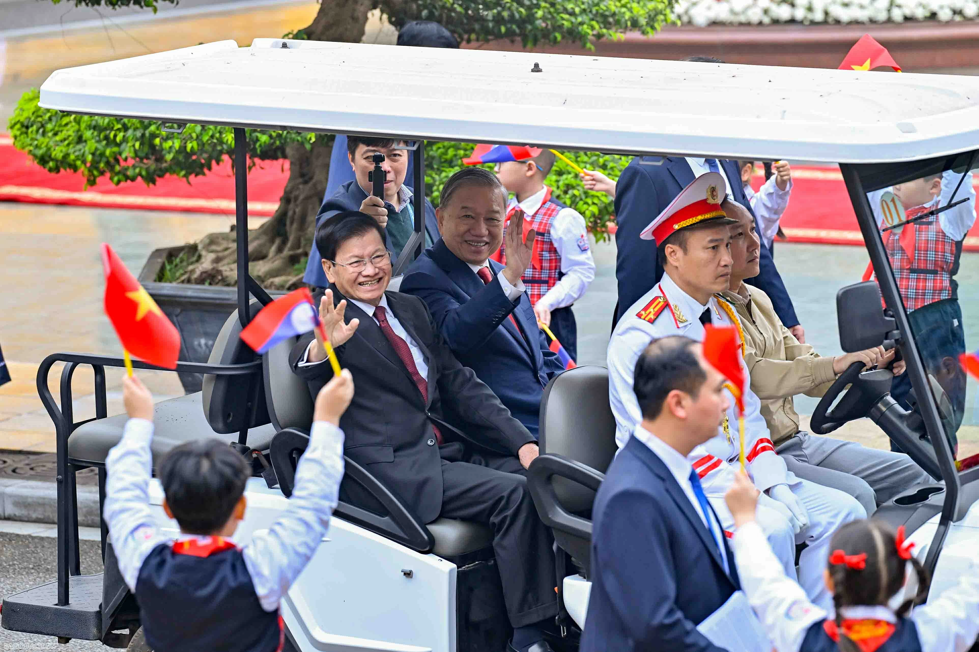 General Secretary To Lam chairs welcome ceremony for General Secretary, President of Laos and Spouse on state visit to Vietnam