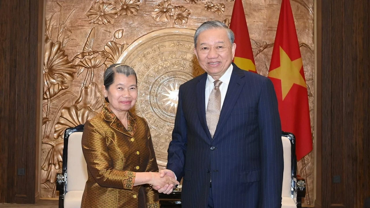 General Secretary To Lam receives Vice President of Cambodian People's Party Men Sam An General Secretary To Lam receives Vice President of Cambodian People's Party Men Sam An