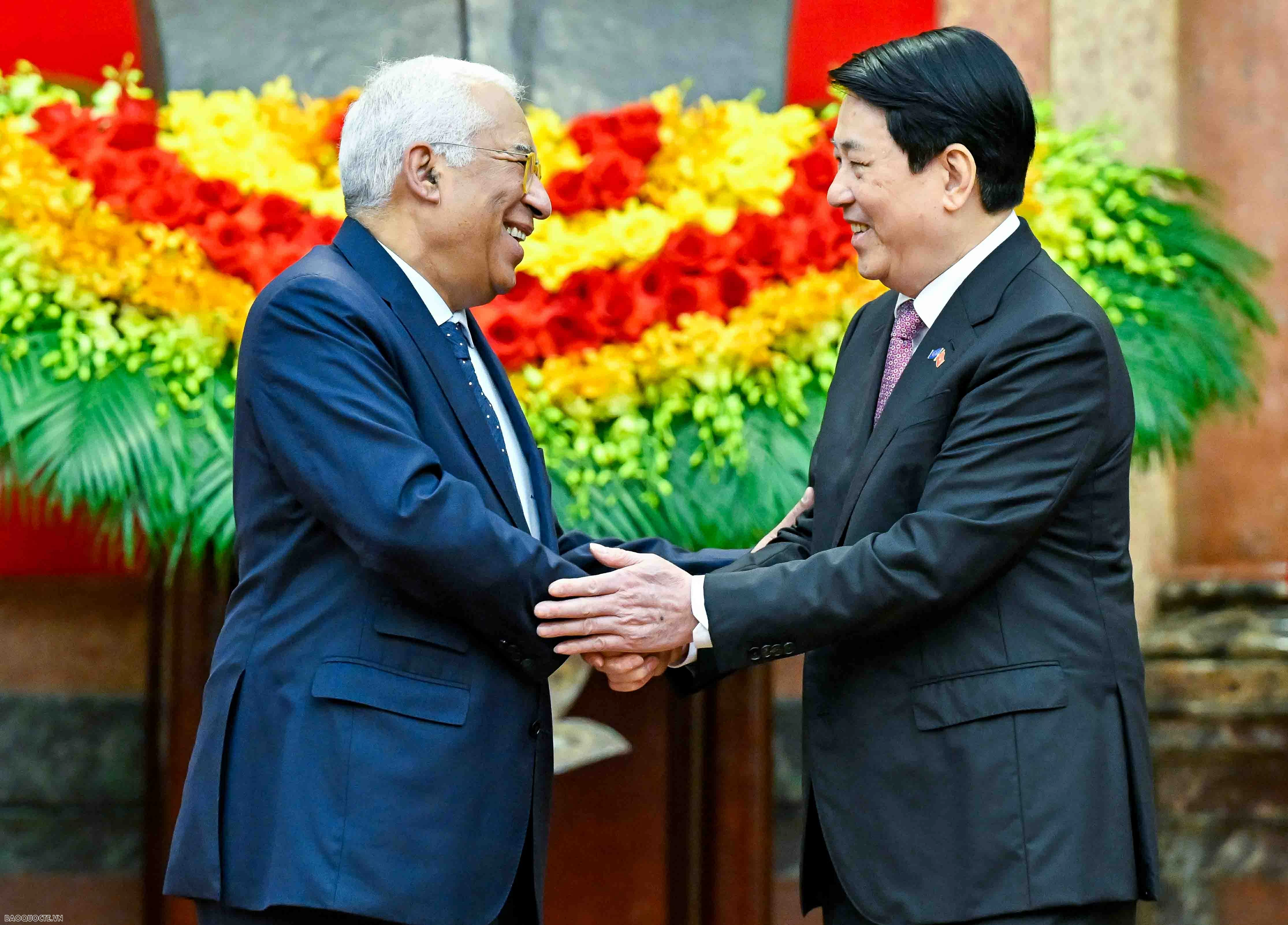 President Luong Cuong hosts welcome ceremony for European Council President António Costa